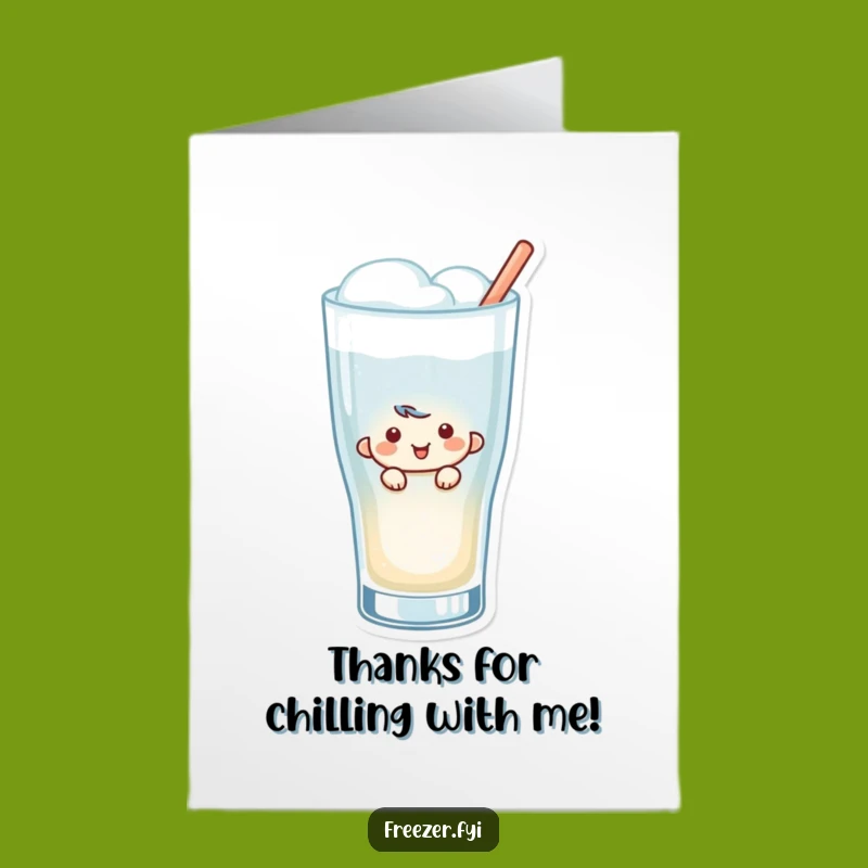 Free Printable Frosty Drink Thank You Card Funny Peeking