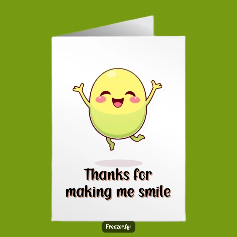 Free Printable Thank You Card: Pea Pods Silly Jump - Hilarious Downloadable Gift