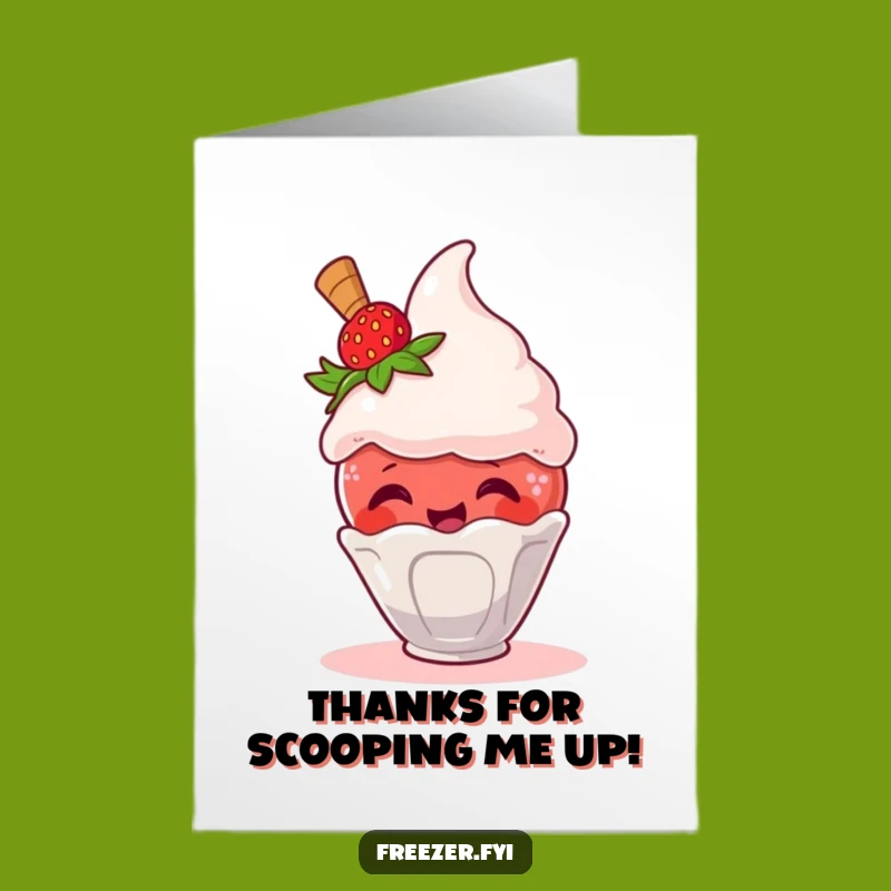 Free Printable Thank You Strawberry Card - Thanks a Scoop!