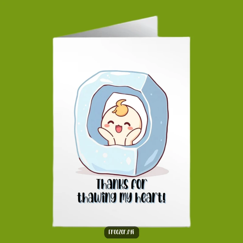 Free Printable Thank You Card: Ice Cube Surprise - Downloadable