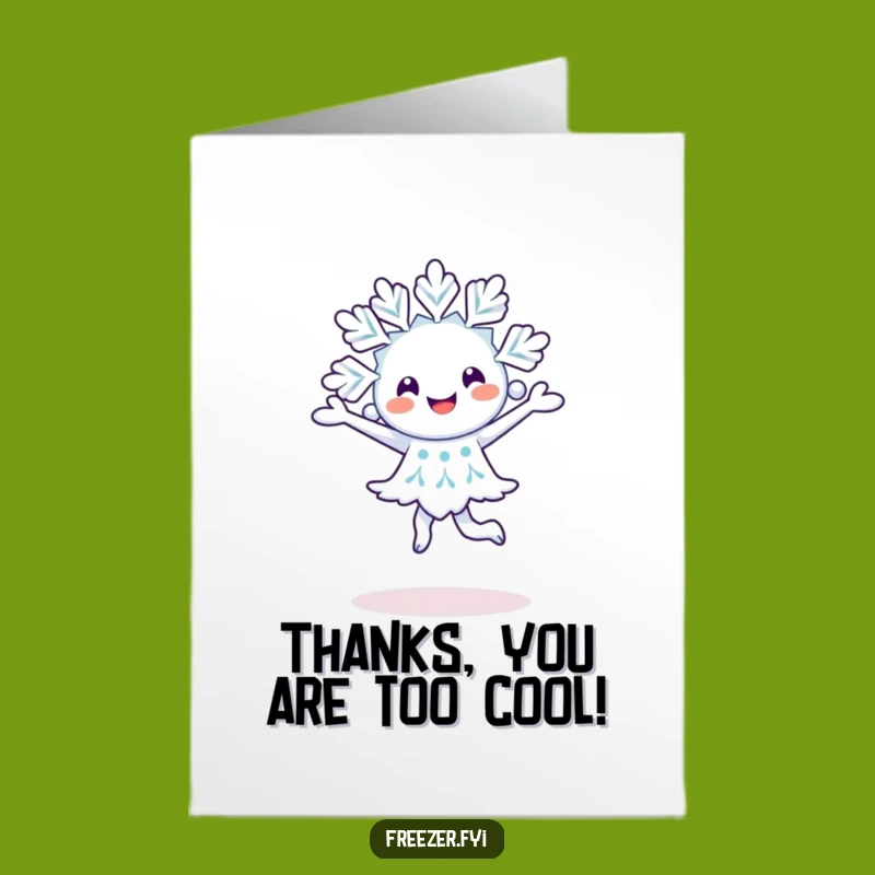 Free Printable Thank You Card: Snowflake's Graceful Thanks, Downloadable Winter Gift