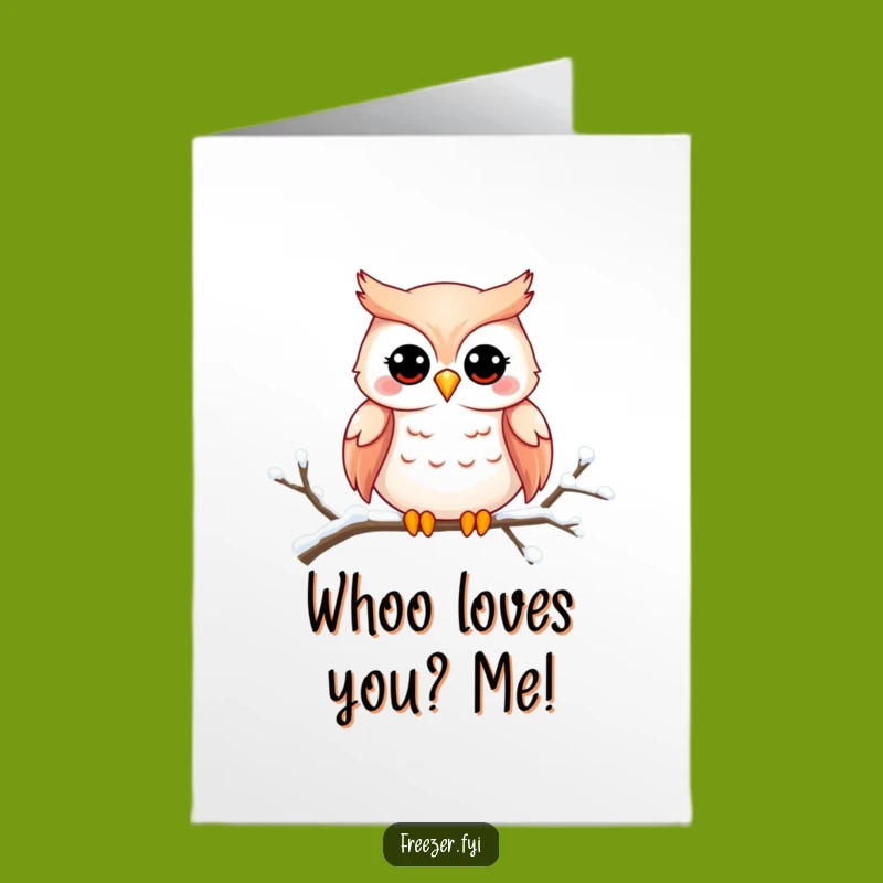 Free Printable Thank You Card: Owl's Snowy Smile Funny Gift
