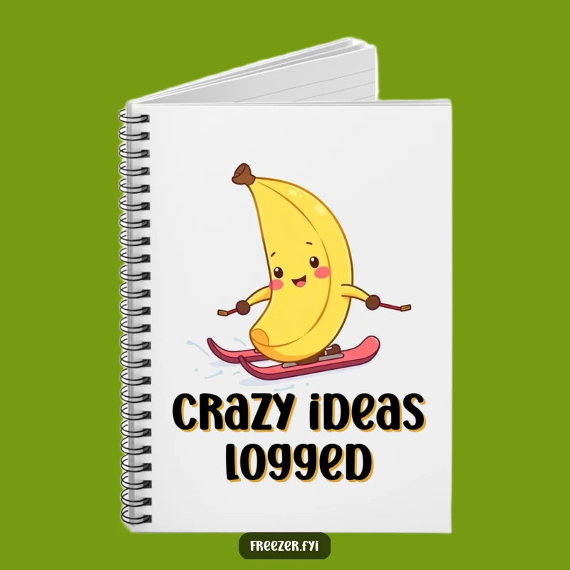 Funny Banana Peel Ski Notebook: Journal Winter Adventures, Hilarious Fun Notes