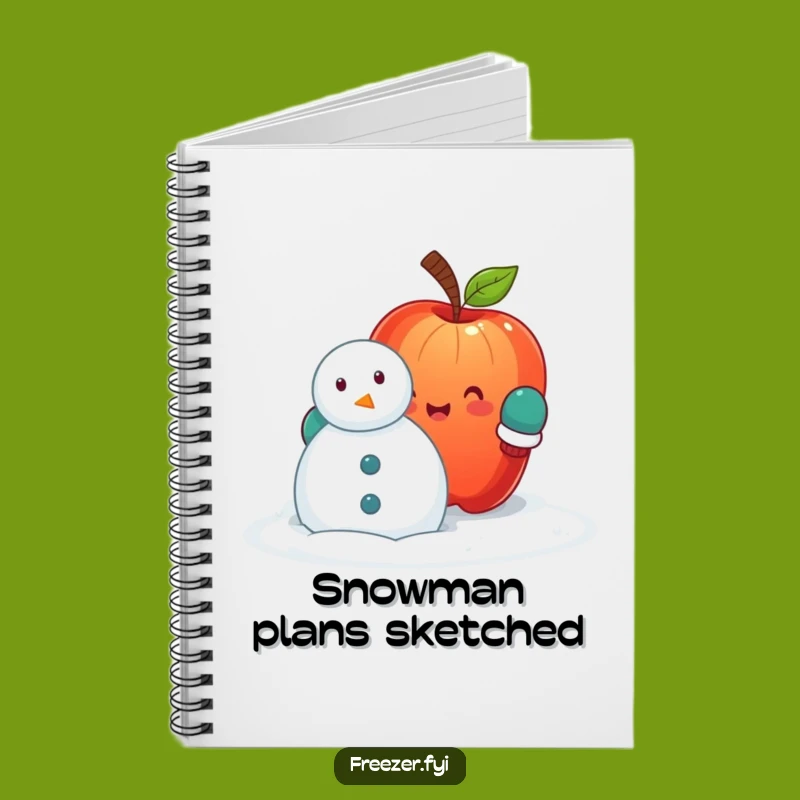 Funny Apple Snowman Notebook: Journal Winter Ideas, Hilarious Fun For Notes