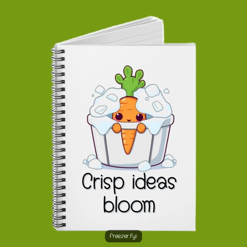 Funny Curious Carrot Notebook: Ice Bin Peeking Character Journal