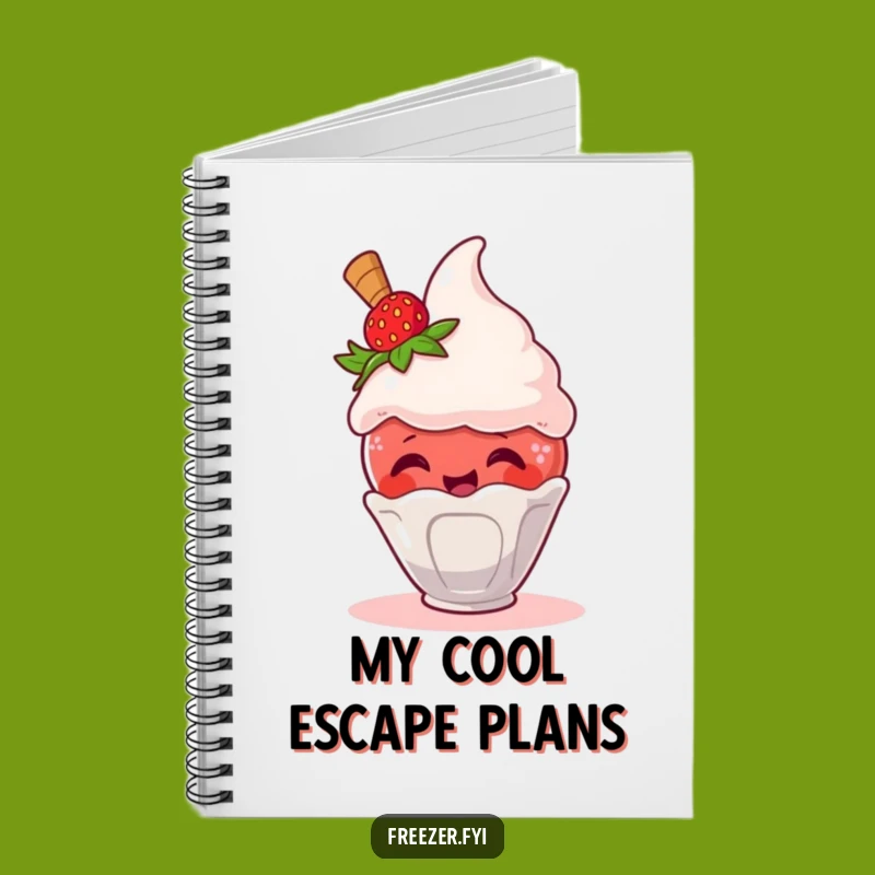 Funny Strawberry Ice Cream Notebook: Jot Down Adventures with Giggles