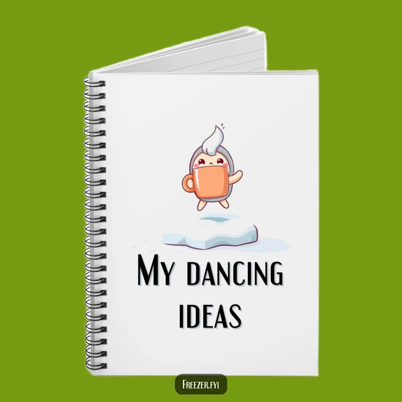 Funny Frosty Fun Notebook: Excited Character Hops with Steaming Mug