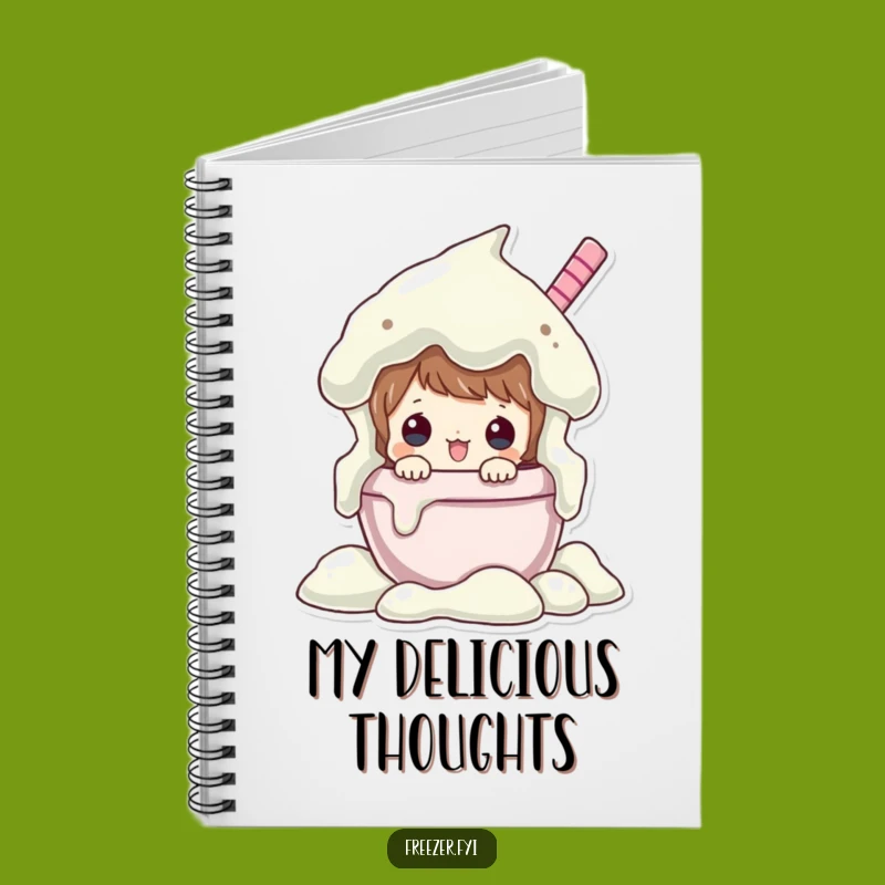 Funny Ice Cream Peeking Notebook - Jot Down Sweet Ideas