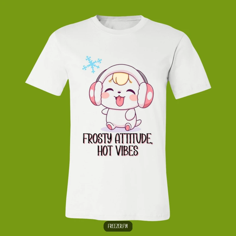 Funny Snowflake Taunting Tee: Cute Earmuff Character Shirt, Perfect Humorous Winter Gift