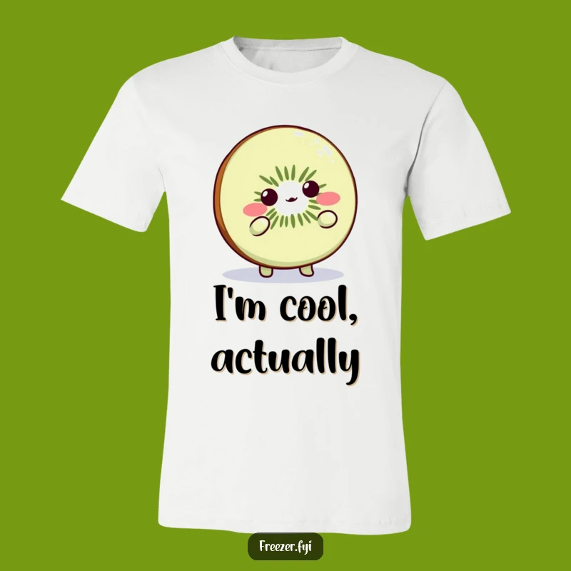 Funny Kiwi Slice Shrug T-Shirt: Playful Cold Weather Tee for Humorous Gifts