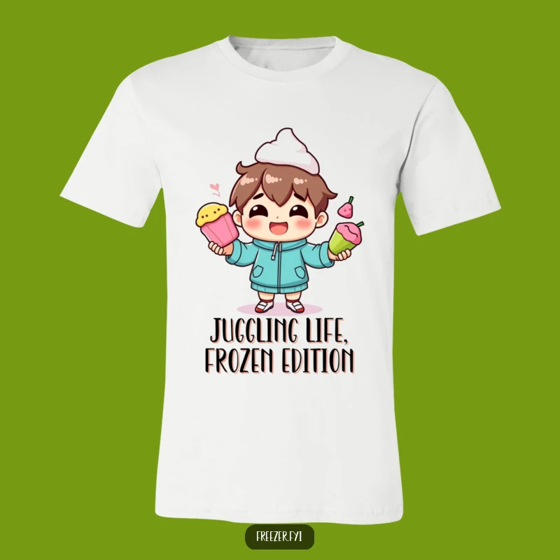 Funny Frozen Food Juggler T-Shirt: Wear Your Multitasking Skills!