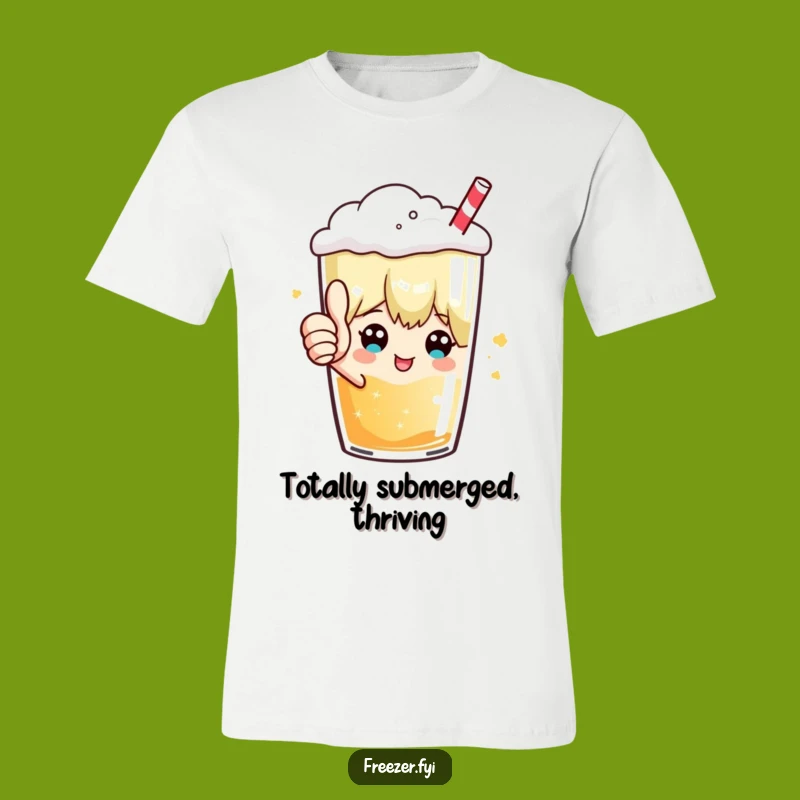 Funny Thumbs Up Frosty Beverage T-Shirt: Hilarious Character Approval Tee Gift