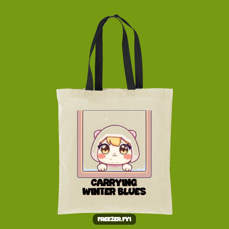 Funny Frosty Window Tote Bag: Carry Your Essentials with a Hilarious Peeking Character