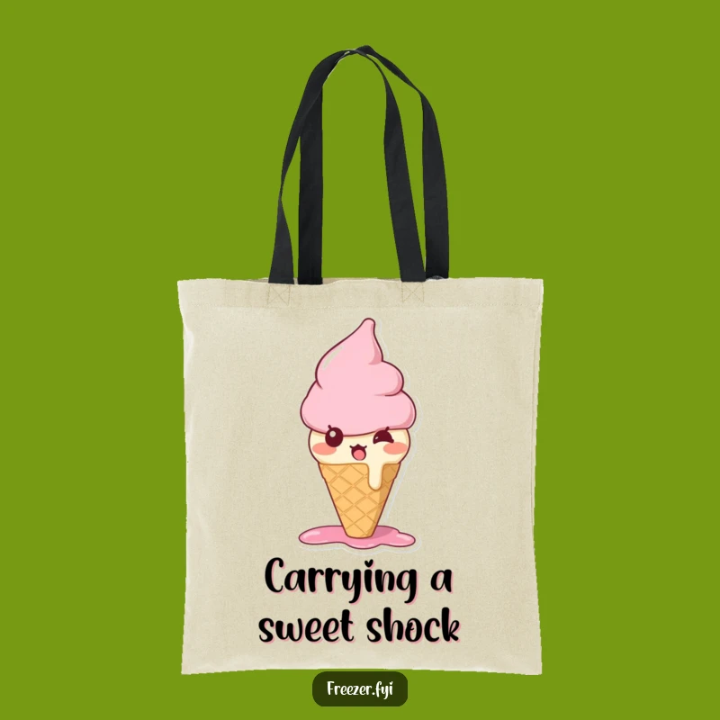 Funny Bewildered Ice Cream Cone Tote Bag: Carry Sweet Surprises