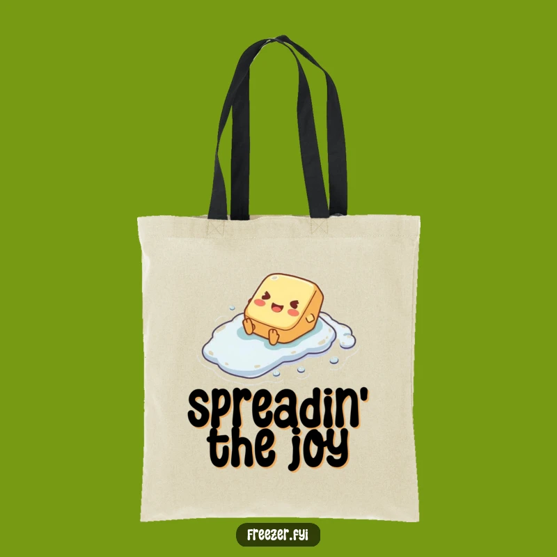Funny Butter Pat Sliding Tote Bag - Stylish Frosty Fun Carryall Gift