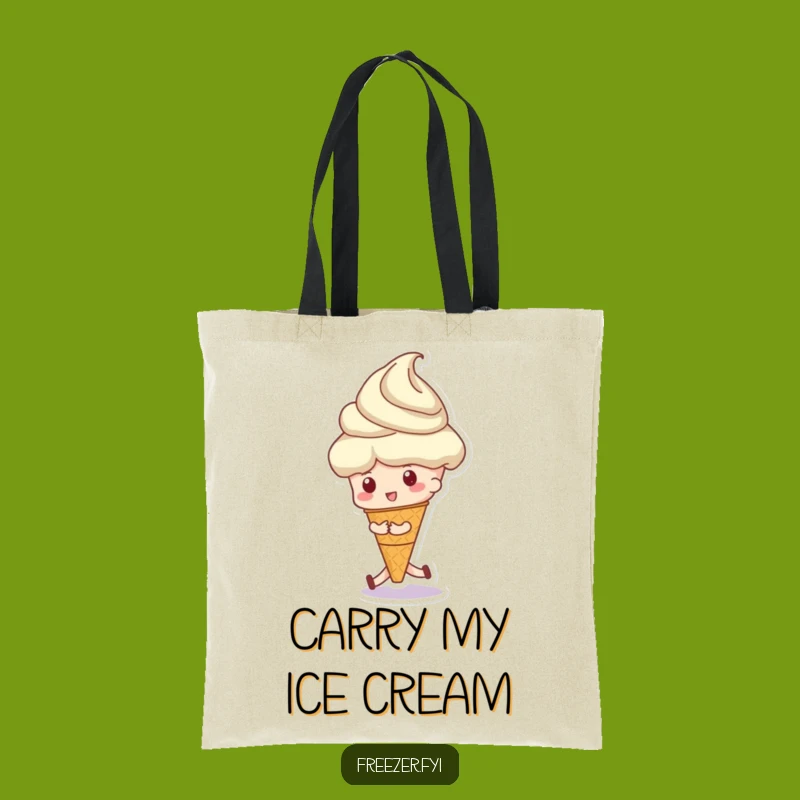 Funny Ice Cream Pusher Tote Bag: Carry Your Sweet Obsession with Style!