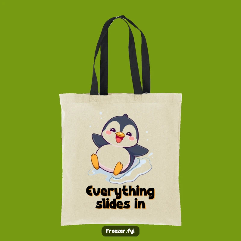 Funny Penguin Tote Bag: Chubby Bird Sliding Accessory for Everyday Fun
