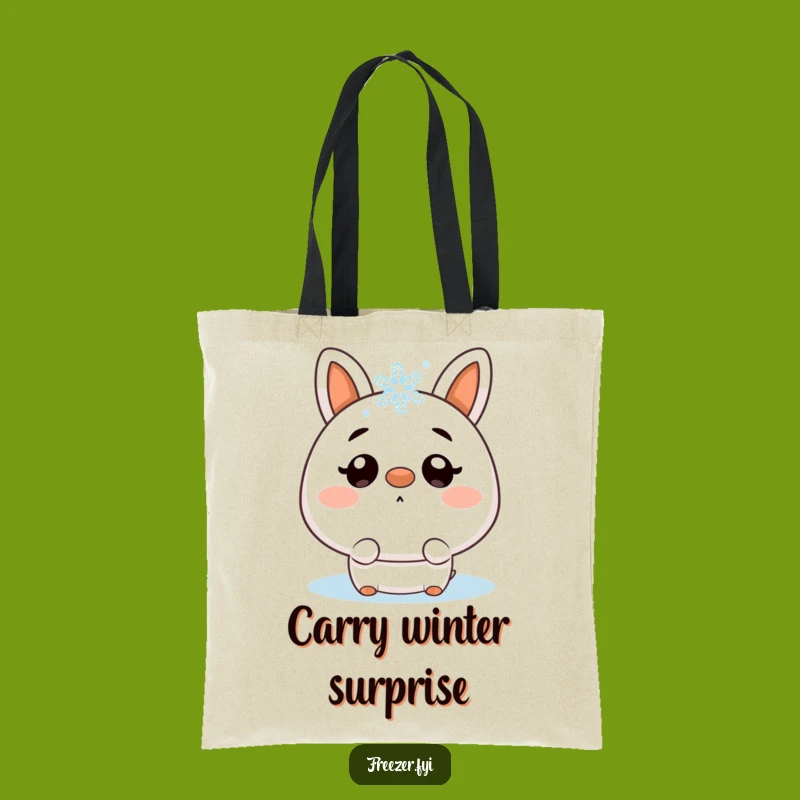 Funny Snowflake Surprise Tote Bag: Carry Winter's Charm with Humor!