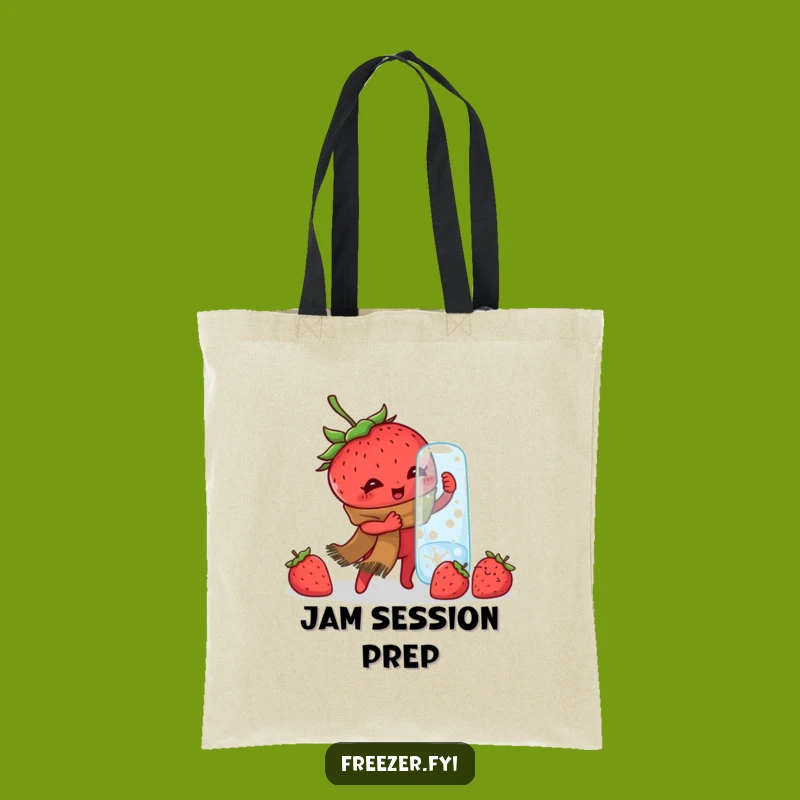 Funny Strawberry Jar Tote Bag: Winter Fruit Struggle, Hilarious Carryall Gift