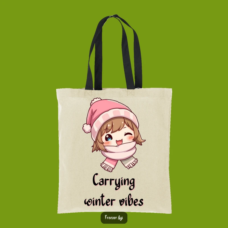 Funny Winter Hat Scarf Tote Bag - Carry Your Cozy Cheer!