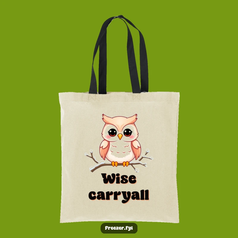 Funny Owl Smile Tote Bag - Charming Snowy Owl Carryall, Perfect Gift